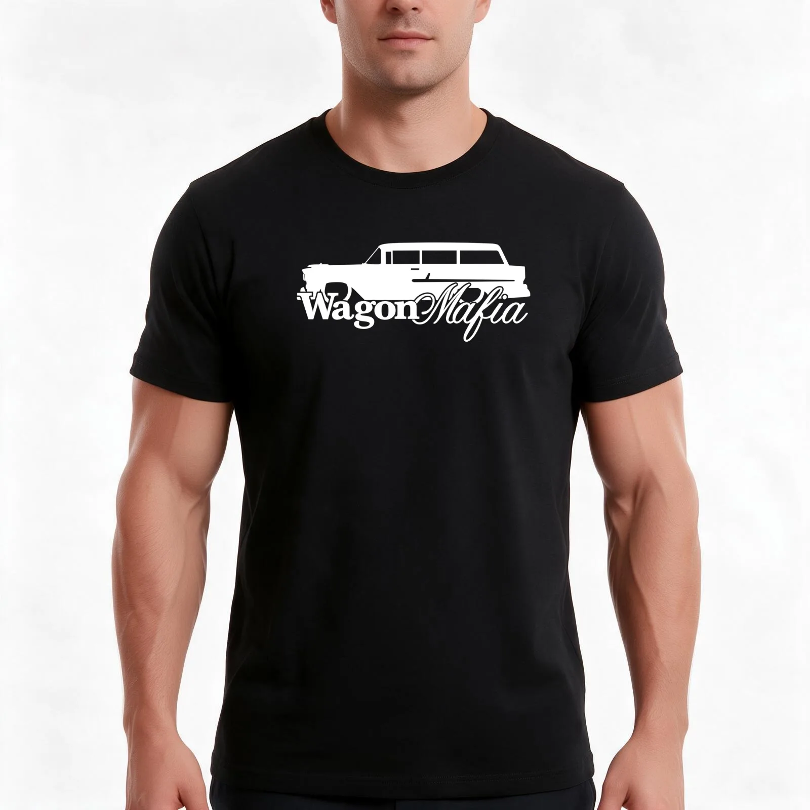 WAGON MAFIA - Lowered 1955 handyman 210 / 150 wagon T-Shirt, Summer Casual Cotton Tee, Oversized Streetwear Tops, 100% Cotton