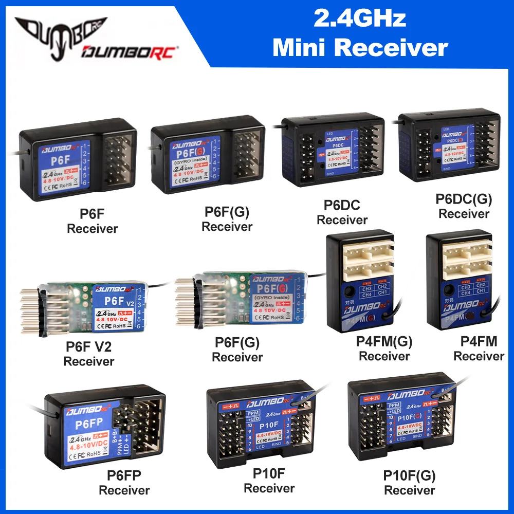 

DUMBORC X6F/X6FG/X6DC/X6DCG 2,4G 6-канальный радиоуправляемый приемник для передатчика X4 X5 X6 X6P