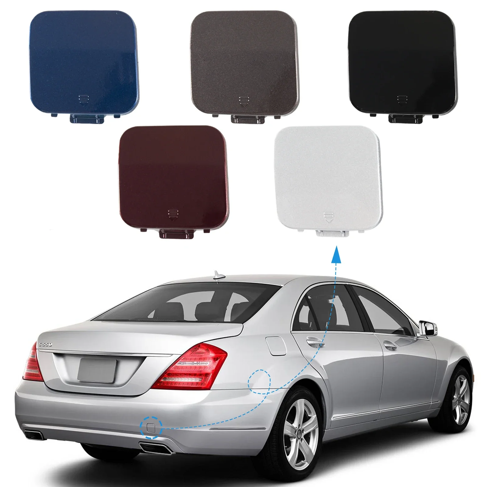 

Rear Bumper Tow Hook Cover Cap Towing Eye For Mercedes-Benz S-Class W221 2010 2011 2012 2013 A2218850022