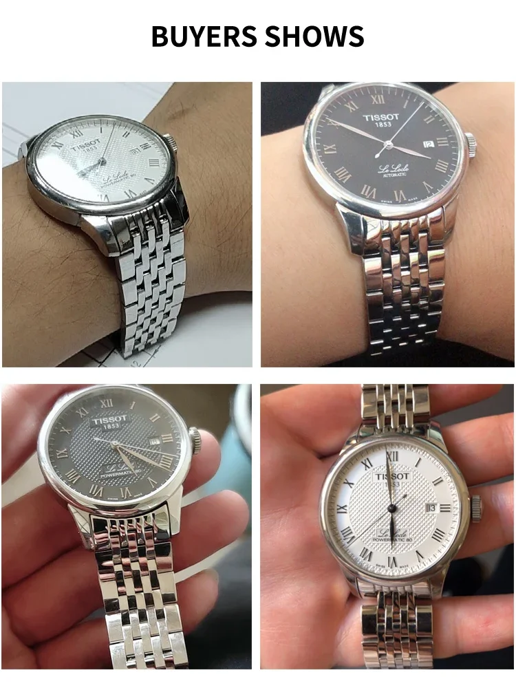 For Tissot Le Locle T41/T006 Stainless Steel Watch Strap 1853 Men\'s Watch Bracelet 19mm Watch Steel Band Accessories