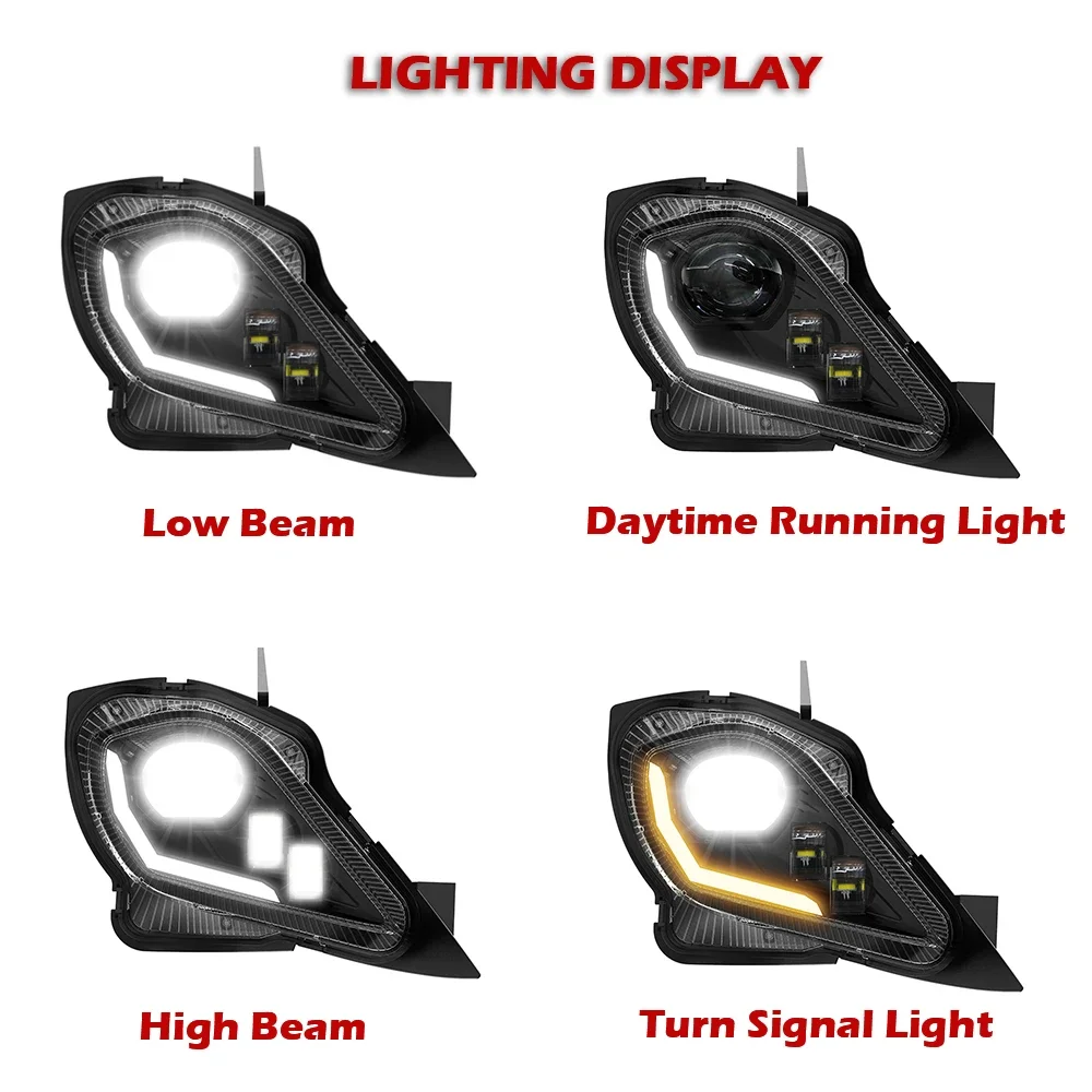 ATV LED Headlight Assembly DRL Signals Light For Yamaha YFZ350 YFZ450 YFM700 YFM250 YFM350 YFM450 Raptor 700 Wolverine 2004-2024