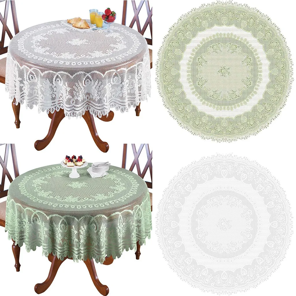 Colorful Lace Tablecloth Diameter Of 70in Circular Tablecloth Floral Lace Tablecloth Holiday Decoration Household Table Dress