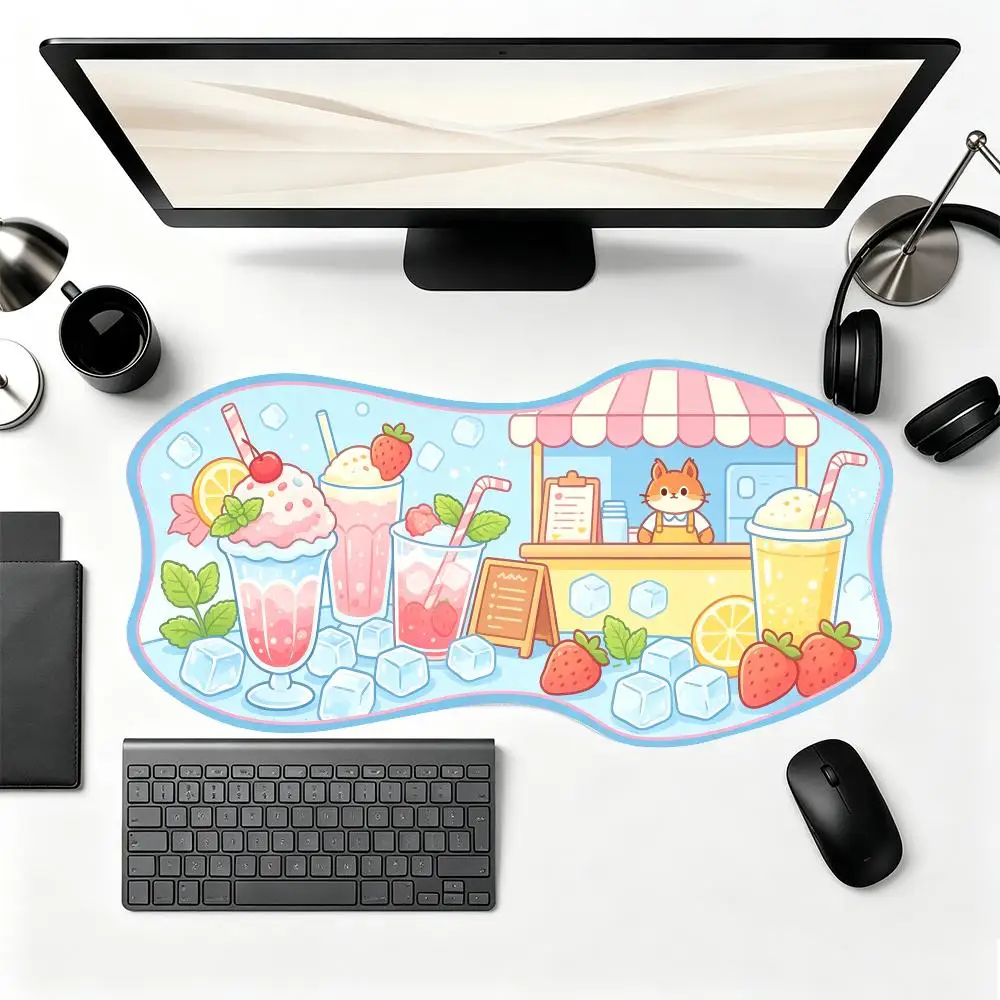 Anime Mouse Pads Sweet Dessert Drink Stall Table Mat Brings Vivid Decor For Office Desktop And Workspace Layout
