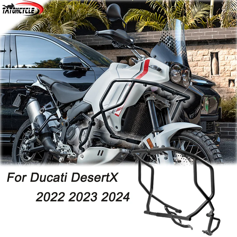 

Motorcycle Upper Lower Crash Bar For Ducati DesertX 2022-2024 Frame Engine Guard Bumper Falling Protector Compatiblecrash Parts