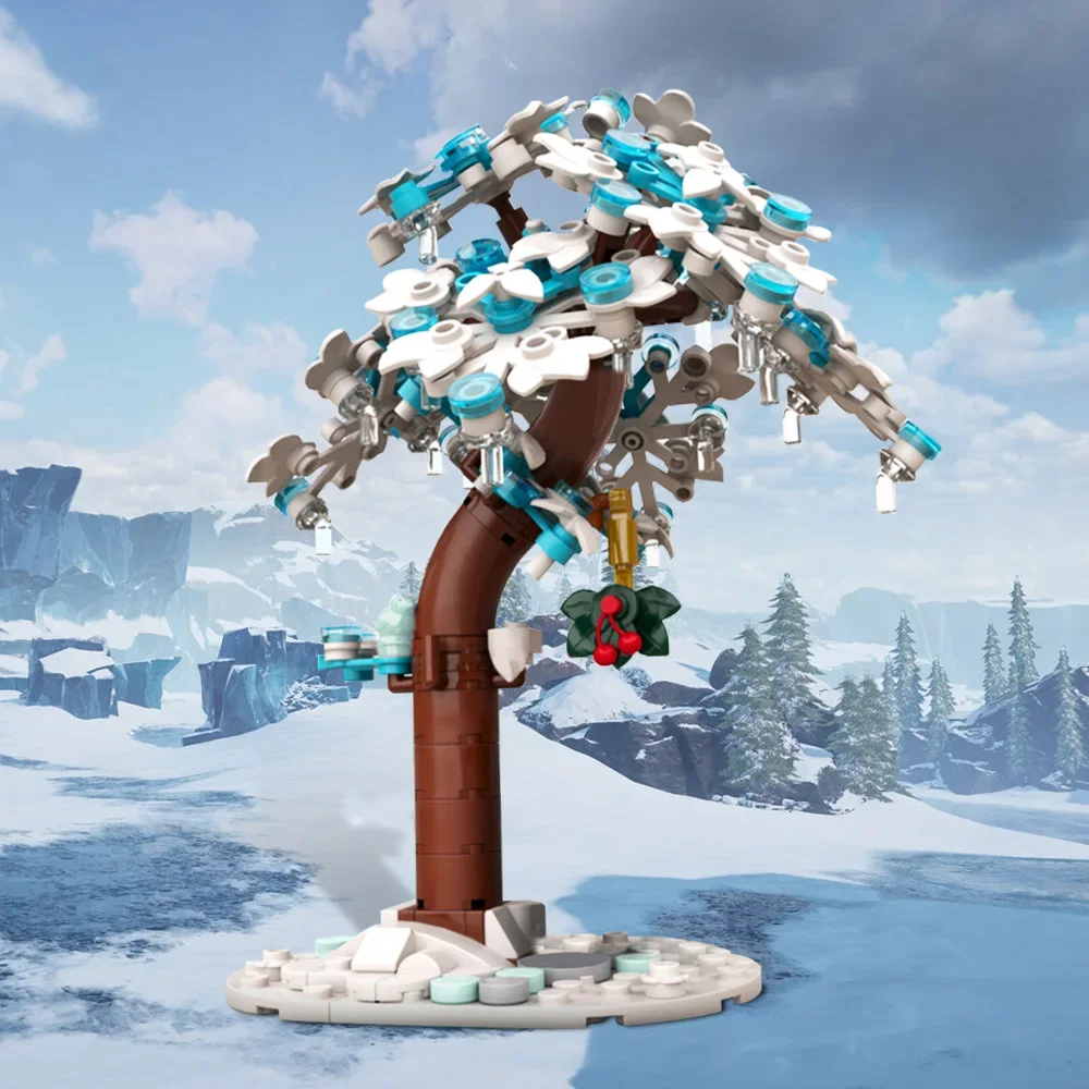 MOC Hot Cocoa Truck Building Blocks Winter Village Christmas Model Christmas Frozen Tree Bricks Mayors carToy for Children Gift