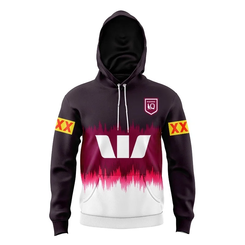 Queensland Marlon Indigenous 2023-24 Rugby Training Shirt-KIDS HOODIE