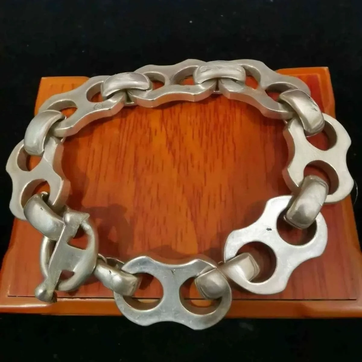 Asian Chinese Old Miao Silver Hand Cast Statue Bracelet Jewel Cool Gift