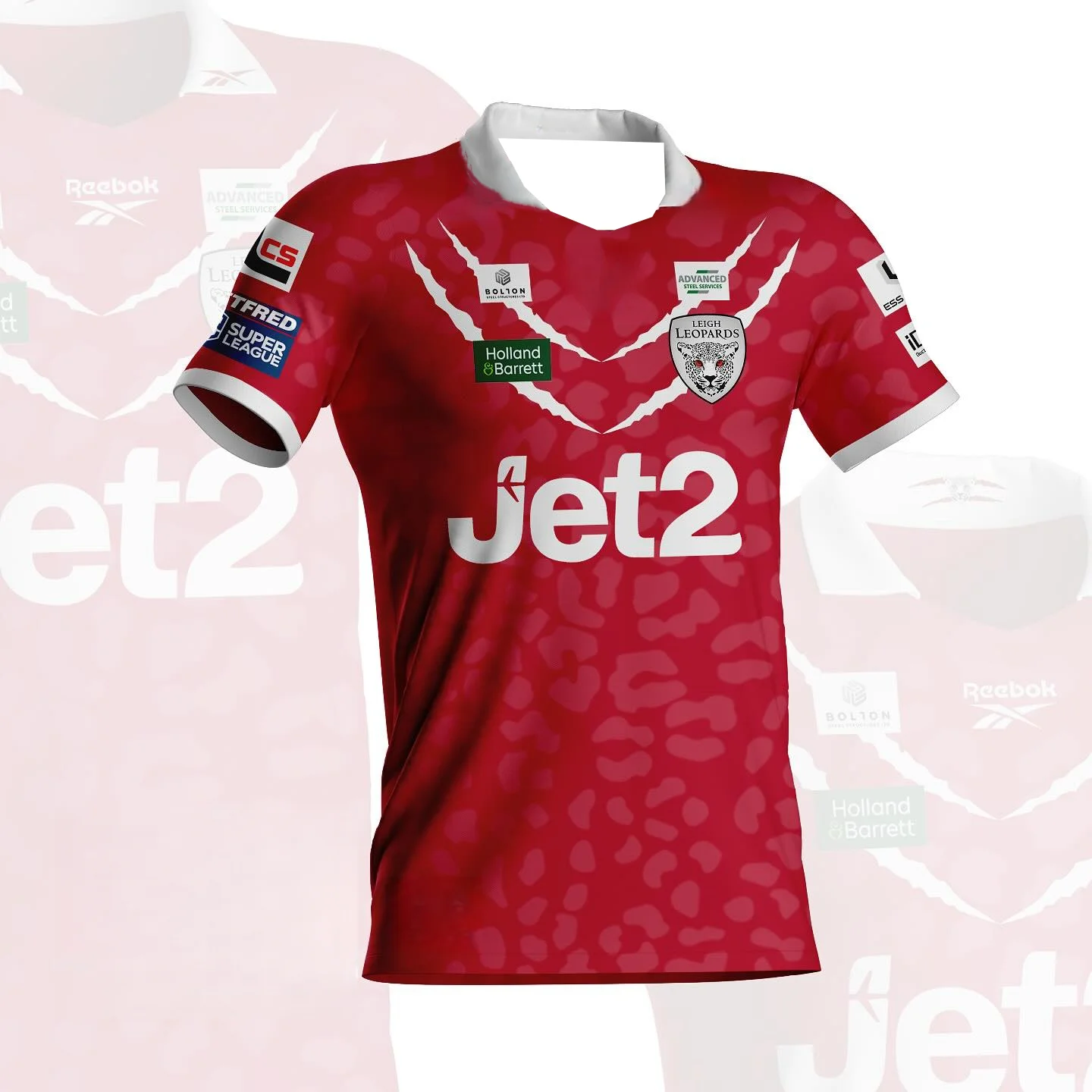 Camiseta de Rugby Leigh Leopards con Estampado de Leopardo Rojo para Hombre, Holgada y de Talla Grande, Adecuada para Uso Diario y Entrenamiento