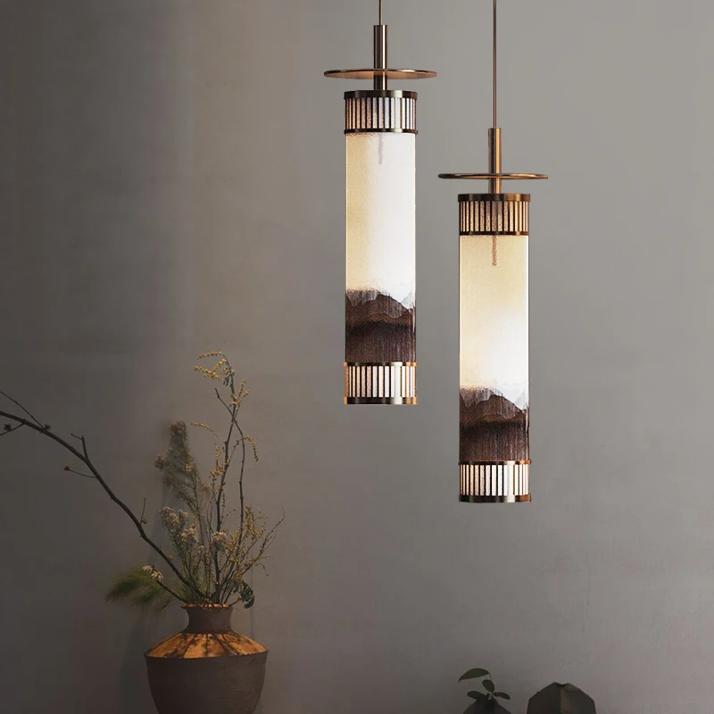 

Zen small chandelier new Chinese bar lamp bedside B & B hotel