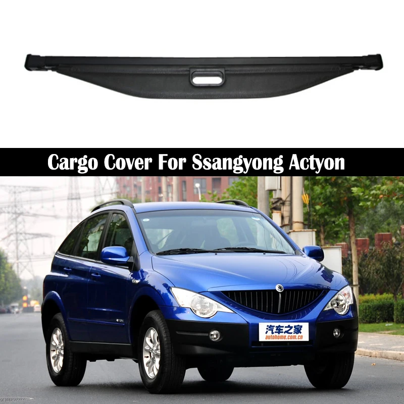 Trunk Cargo Cover For Ssangyong Actyon 2006-2020 Security Shield Rear Luggage Curtain Partition Privacy Car Accessories