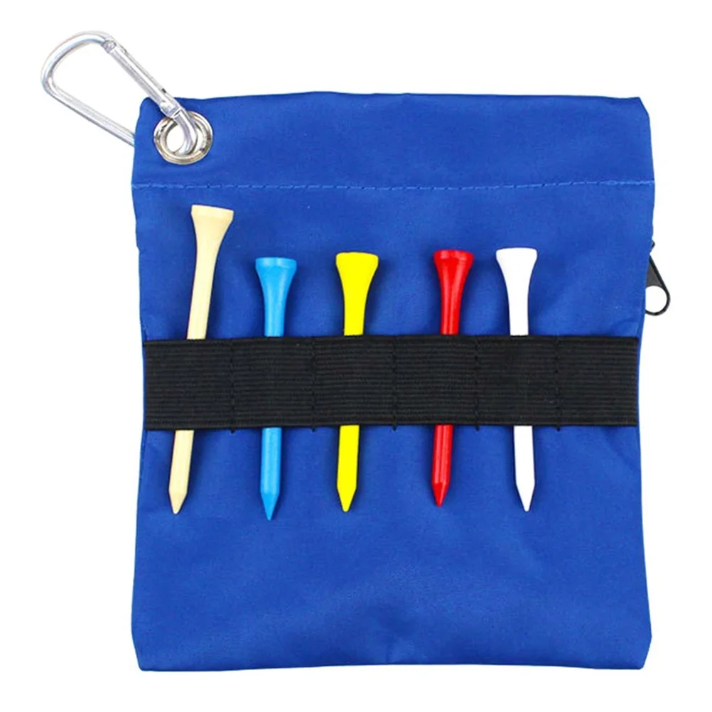 

Tee Bag Foldable Portable Storage Pouch Blue Small Ball Holder Golf Accessories Waist Pack Nylon Easy Clean Wear Resistant Golf