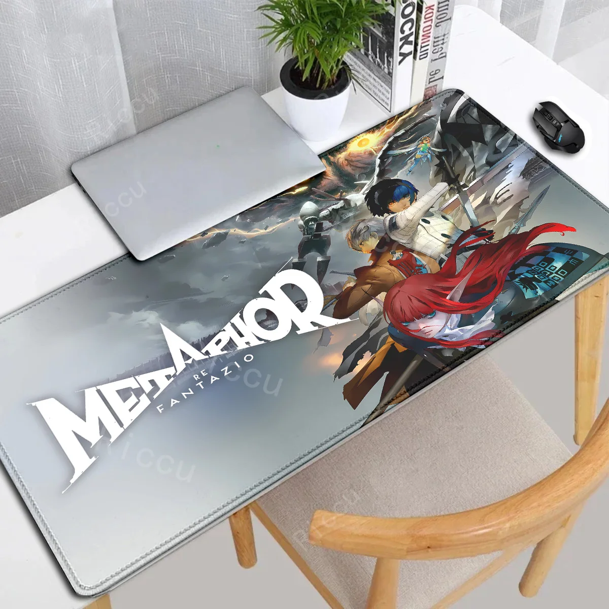 Gaming Metaphor: ReFantazio teclado mousepad Large offices accessories Pad Non-Slip Rubber mouse pad Keyboard desk mat Mausepad