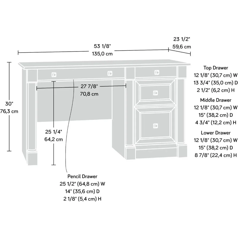 Palladia Computer Desk Office Accessories for Desk Organizer L: 53.15