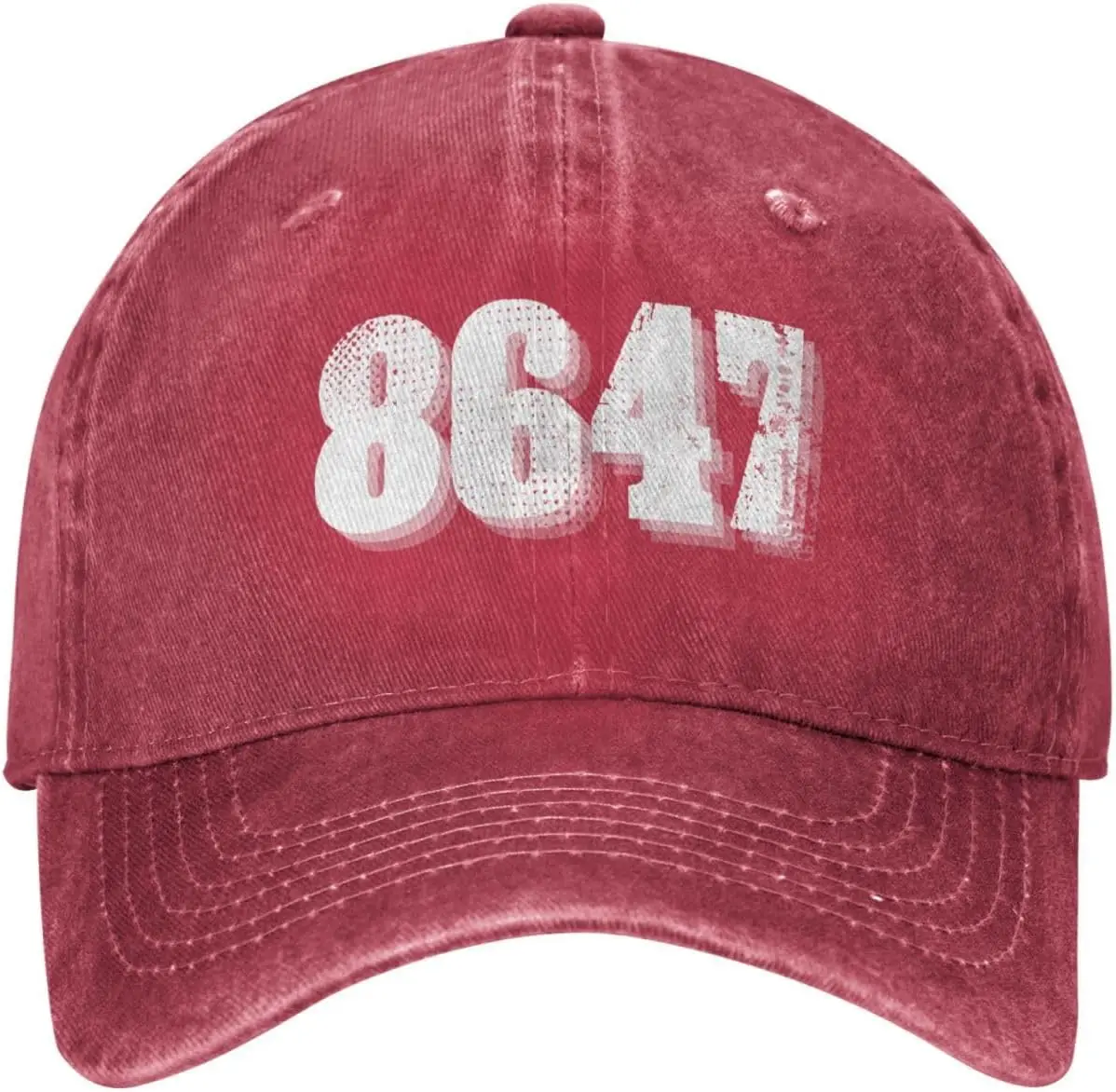 8647 Impeach Message Baseball Cap Distressed Washed Red Cotton Casual Unisex Adult Hat