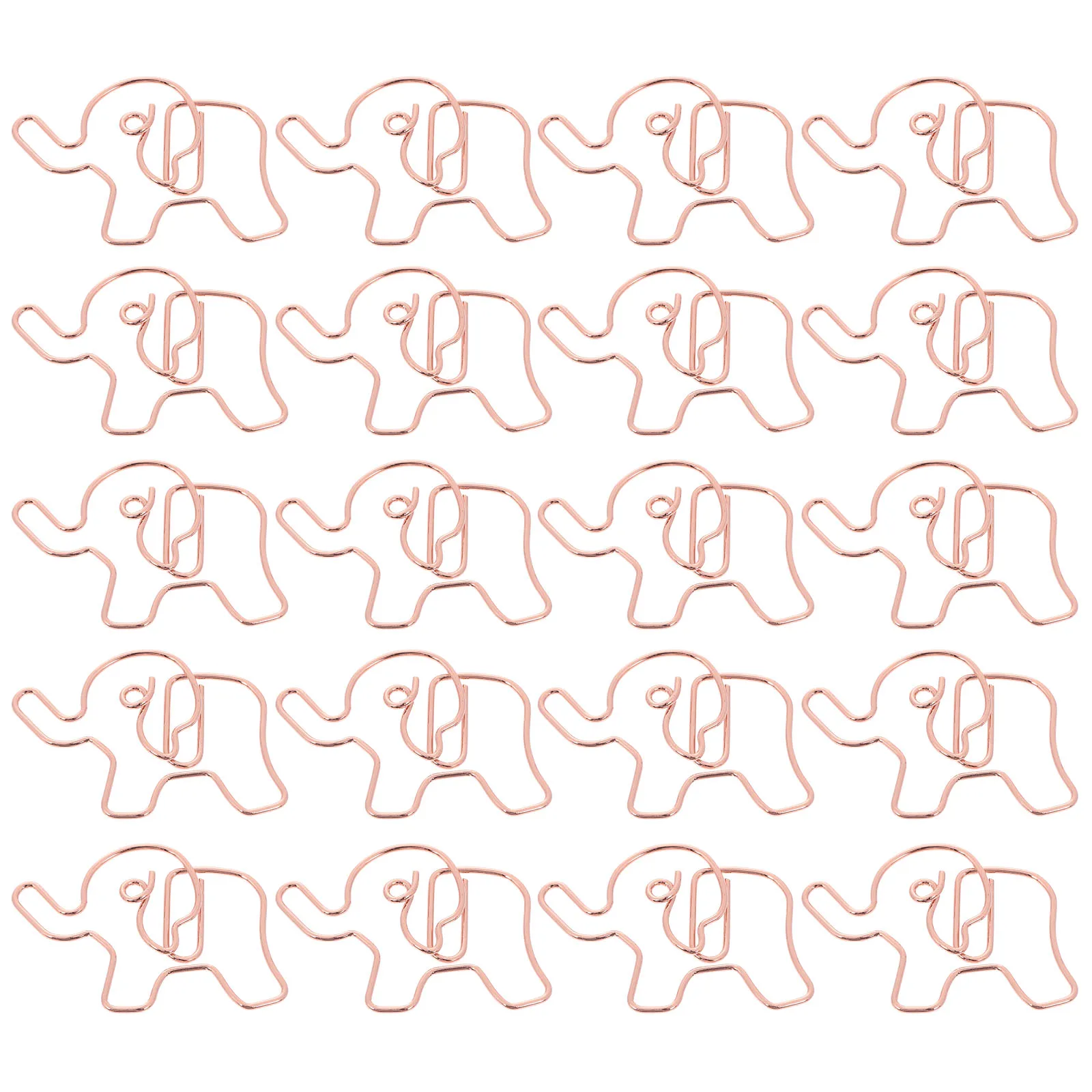 

20 Pcs Elephant Paperclip Decorative Clips Metal Funny Bookmarks for Women Miss