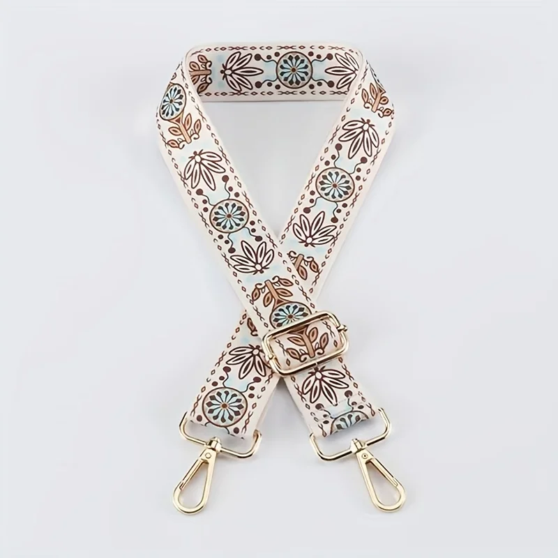 

Регулируемый широкий плечевой ремень с цветочным узором для кошельков - нейлоновая сумка через плечо, съемный дизайн, аксессуары для сумочек