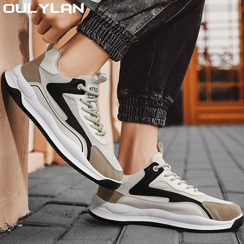 

Oulylan Outdoor Men's Running Sneakers Comfortable Mesh Breathable Walking Shoes 2024 Male High Tide Footwear Soft Sole