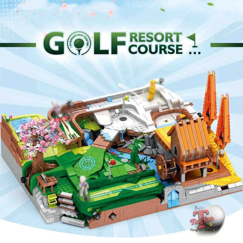 3022PCS MOC Golf Resort Kurs Modulare Bausteine Modell Pädagogisches Puzzle Ziegel Spielzeug Weihnachten Geschenke Für Kinder Jungen 86017