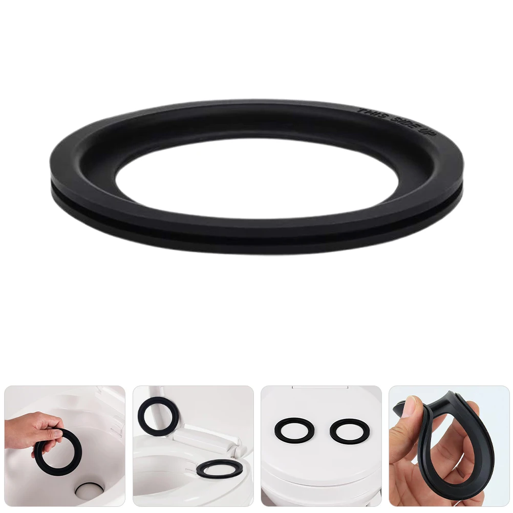 

2pcs RV Toilet Flange Seal Durable Rubber Black Compatible 300 310 320 Series Leak Prevention Easy Installation Replacement