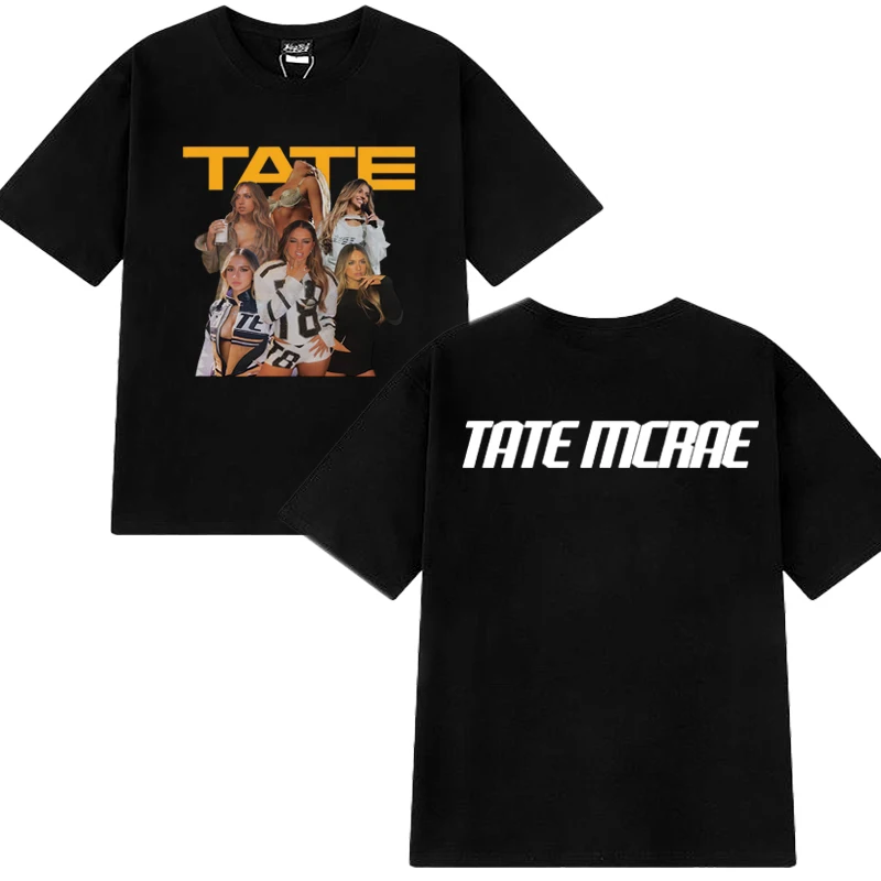 

Singer Tate McRae Miss Possessive Tour 2025 Double Sided print T shirt Men Women Fashion short sleeve T-shirts Unisex Cotton Top
