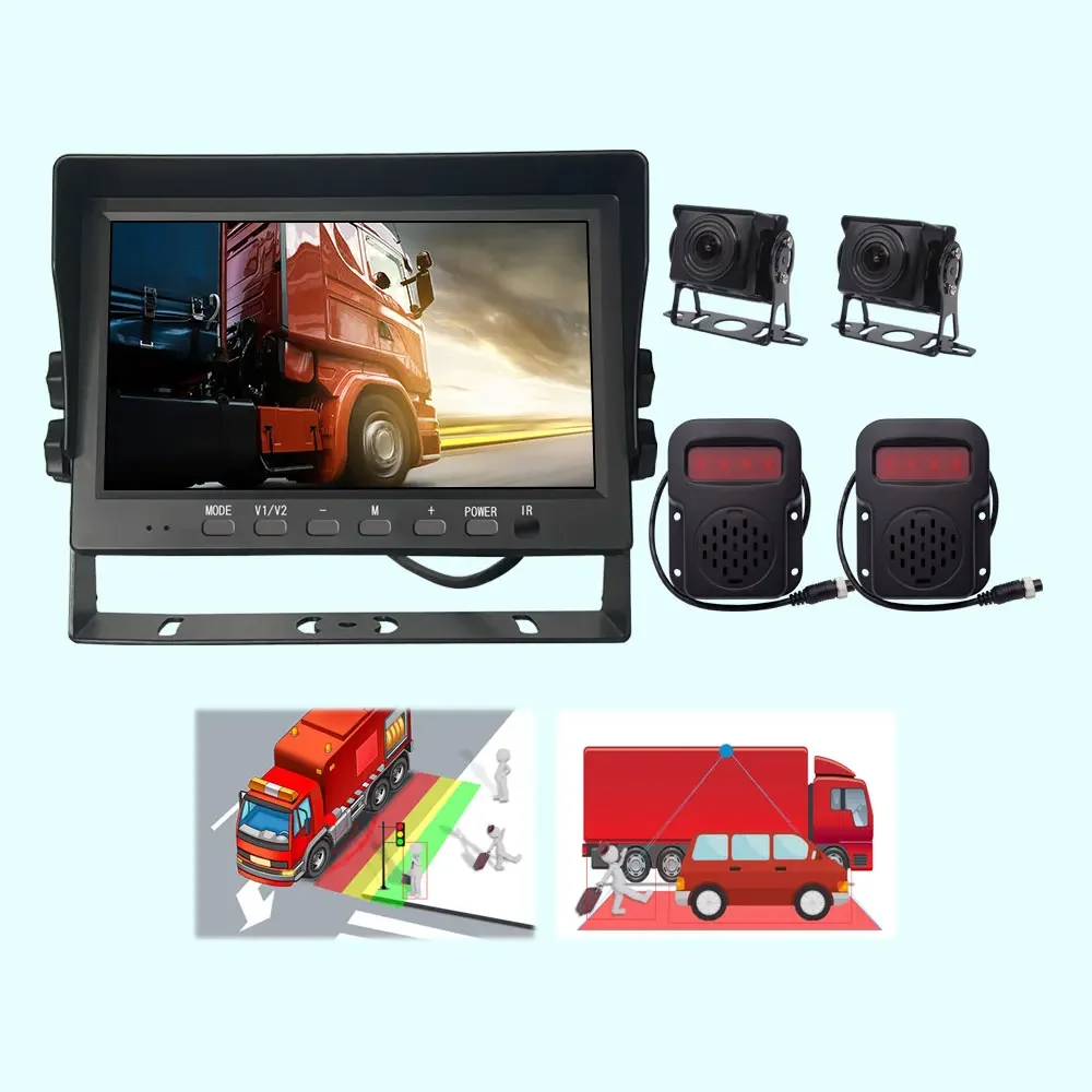 بيع جيد 720P AI 4K BSD كاميرا الرؤية الخلفية المضادة للتصادم كشف المركبات الأمامي والخلفي تحذير كاميرا احتياطية خط ركن السيارة AI Re