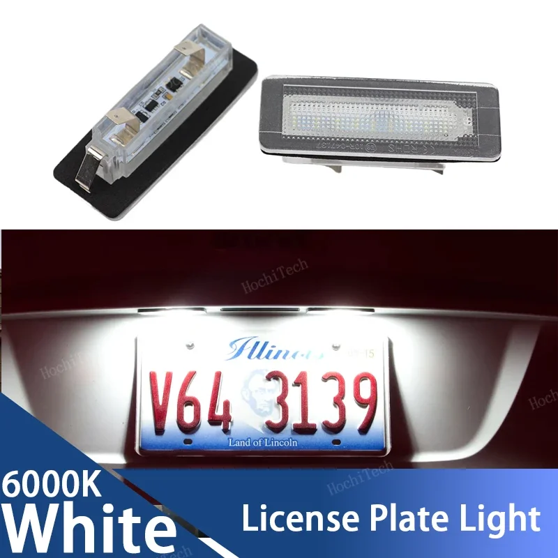 2x Number License Plate Light Lamp No Error LED 12V 6500k White for Benz Smart Fortwo W450 W451 W453 Coupe Convertible Cabriolet