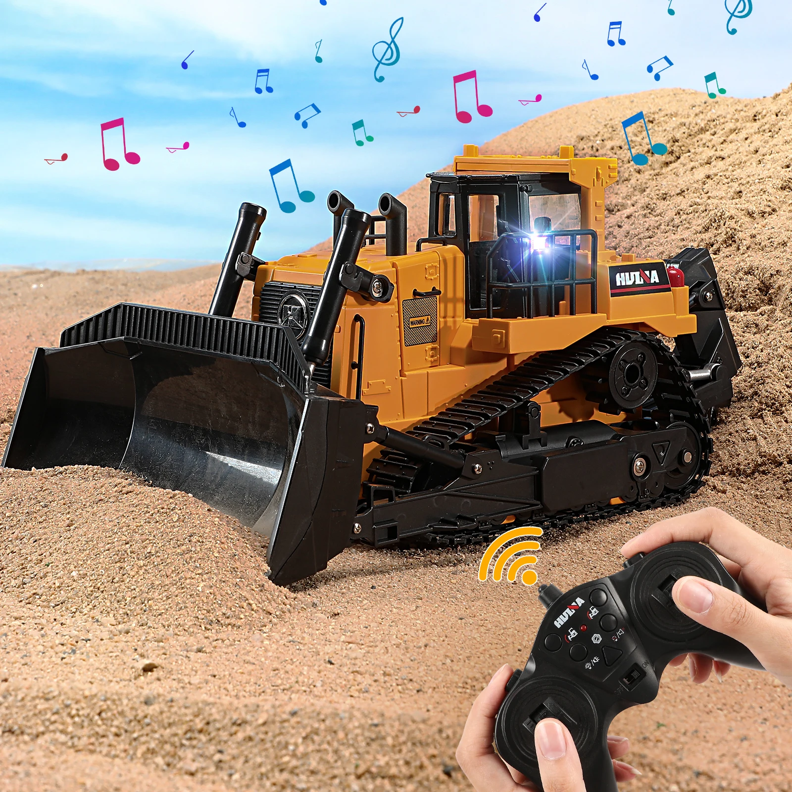 1:16 RC Camion bulldozer pesante telecomandato 11CH Veicolo di ingegneria automobilistica 2.4GHZ Modello di automobile Toy Boy Regalo per bambini