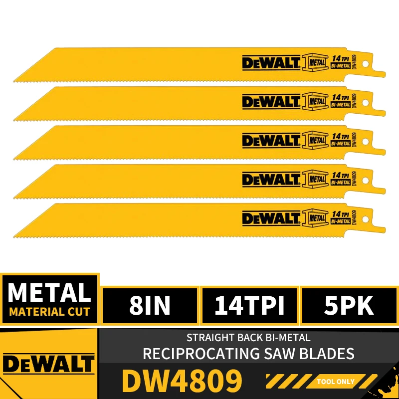 DEWALT Straight Back Wood Cutting Bi-Metal Reciprocating Saw Blades 2X Long Life For DEWALT DCS369 DCS367 DCS389 DCS310