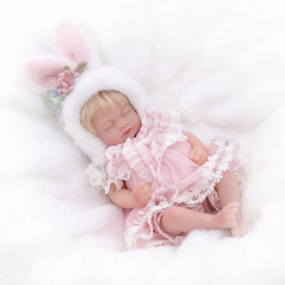 Cloveray 12inch Original Full Body Vinyl Realistic Vinyl Doll Soft White Rabbit Vinyl Doll Handmade High Quality Toy Kid Gift