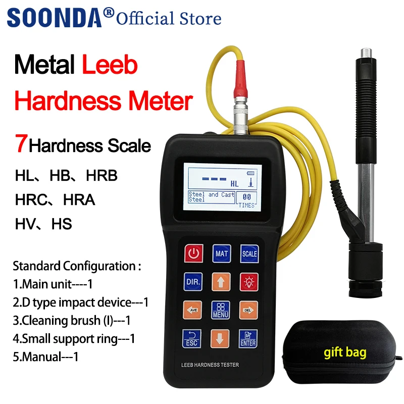 Professional Portable Digital leeb hardness tester for metal stainless steel copper Aluminum Hardness tester HL HB HRB HRC HRA