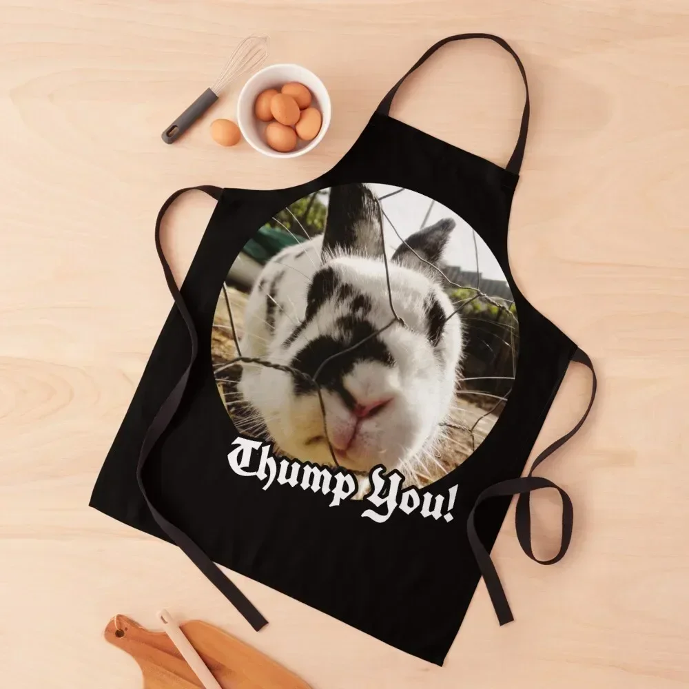 Thump You! Bunny Rabbit Apron Kitchen Supplies Chef jacket men Kids Waterproof Apron