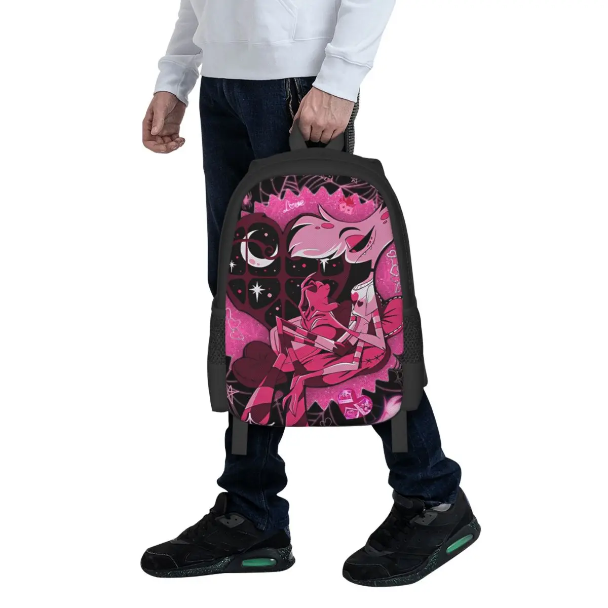 Angel Dust Hazbins Student Backpack School Bag Hiking Travel Daypack for Boys Girls Fashion Bookbag Shoulder Bags