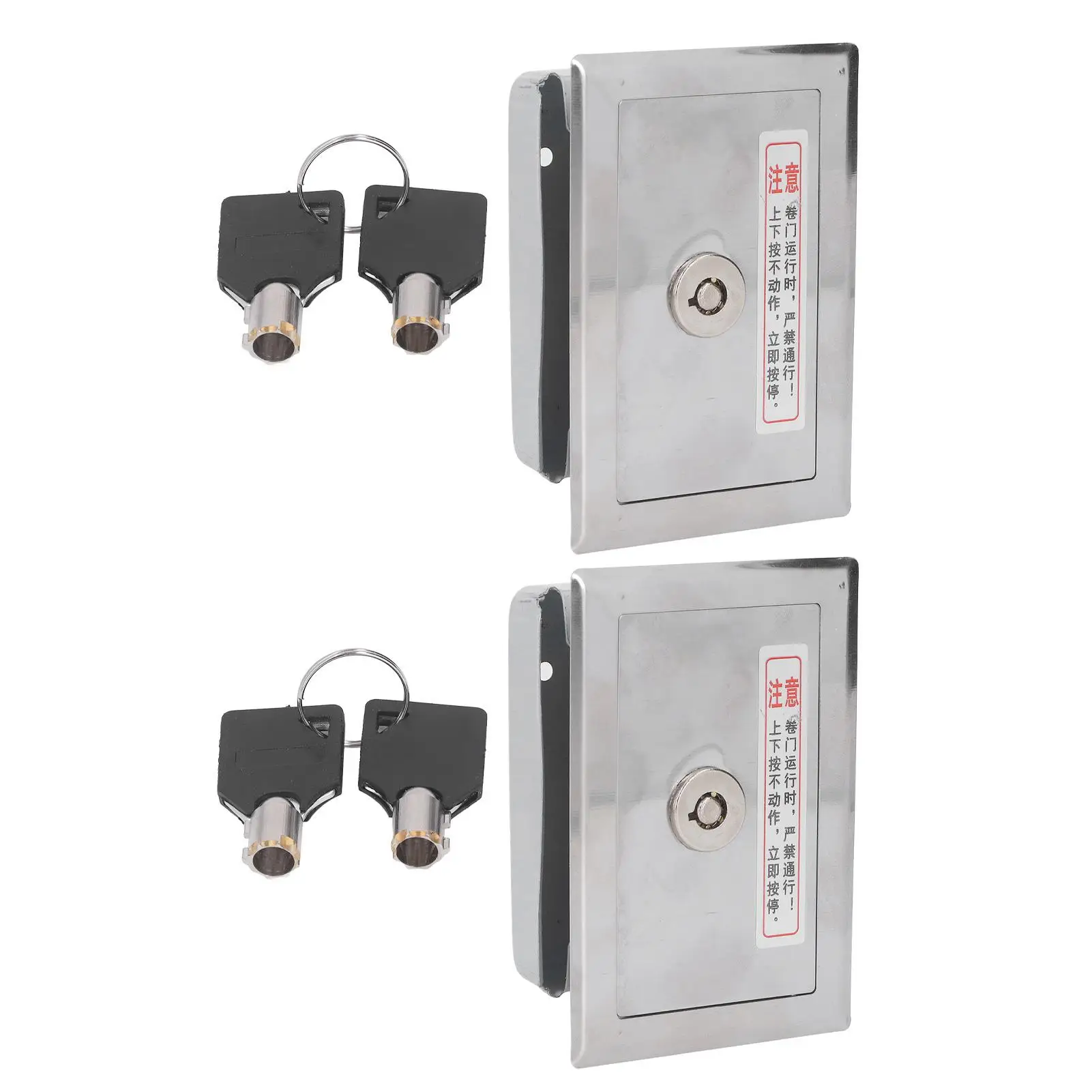 Key Switch Stainless Steel Key Switch Box Easy Unlocking Universal Simple Installation 2 Set Wide Application for garage Door