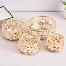 Crystal Jewelry Box Portable Jewelry Organizer Storage Keepsake Gem Trinket Box Holder Organizer Earrings Necklaces Container