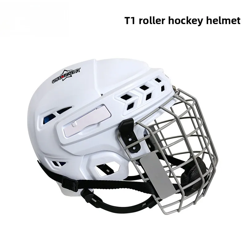 Roller Hockey Helmet with Full Face Cage, Protective Headgear for Street Hockey, Floor Hockey and Training