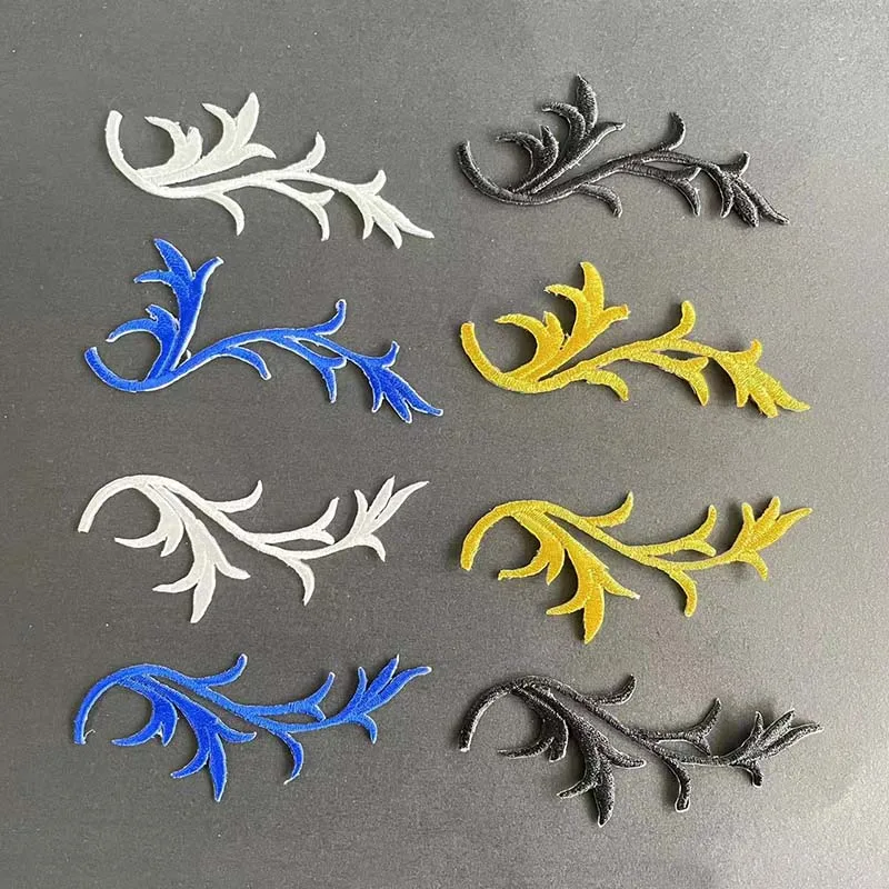 8 Stück = 4 Paare, Stoffblumen-Aufnäher zum Aufbügeln, Hirschgeweih-Stickerei-Applikation zum Aufbügeln, Dekoration für Kleidung, Kleider – Detail 6