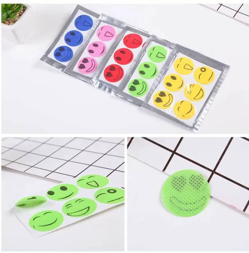 Cartoon Smiley Face Children's Plant Essential Oil Stickers 6 Stickers/pack for Baby Protection