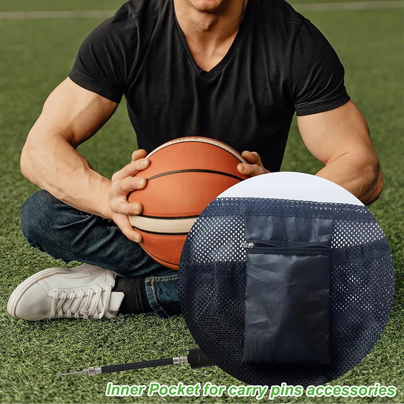 Mochila portátil de basquete com cordão, bolsa de malha para futebol, vôlei, bola, armazenamento, esportes ao ar livre, viagens