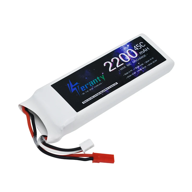 Teranty แบตเตอรี่2S 2200mAh 7.4V Lipo สำหรับเครื่องบินเฮลิคอปเตอร์ RC FPV โมเดลรถถังโดรนรถแข่งของเล่นงานอดิเรก JST XT60