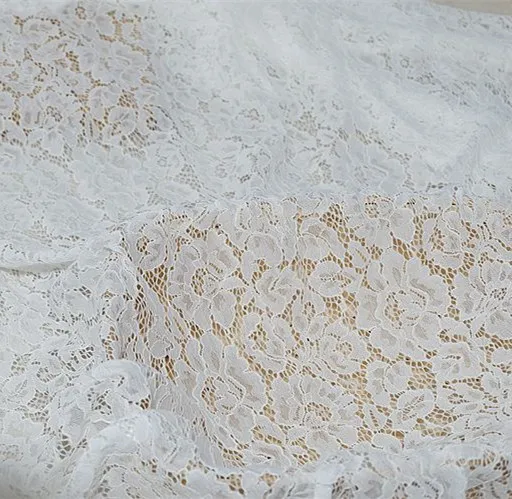 150cm Wide High-grade Hollow Flower Cotton Eyelash Lace Fabric DIY Wedding Dress Accessories