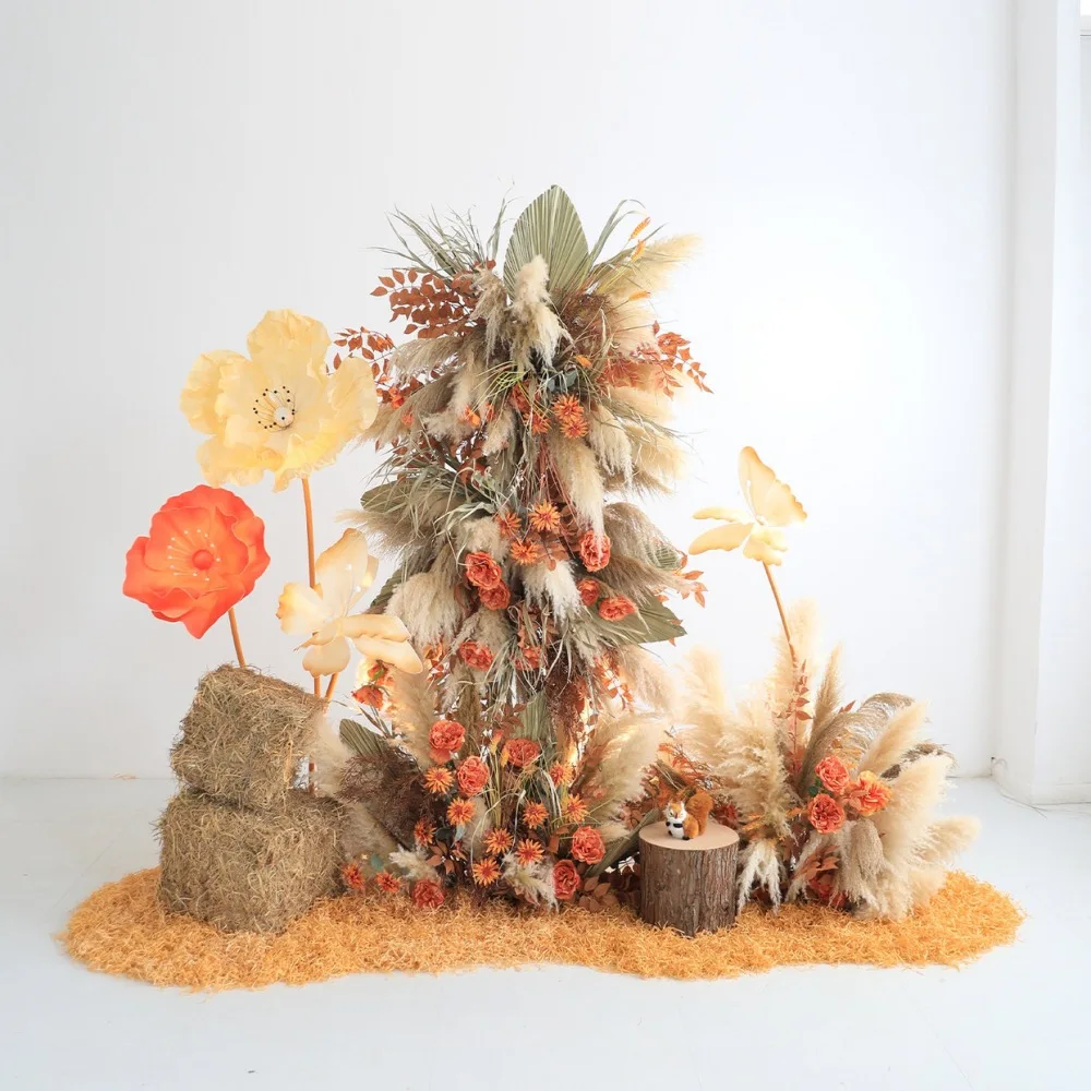 Artificial flower window decoration, influencer photo props, fake floral ornaments, livestream atmosphere giant displays