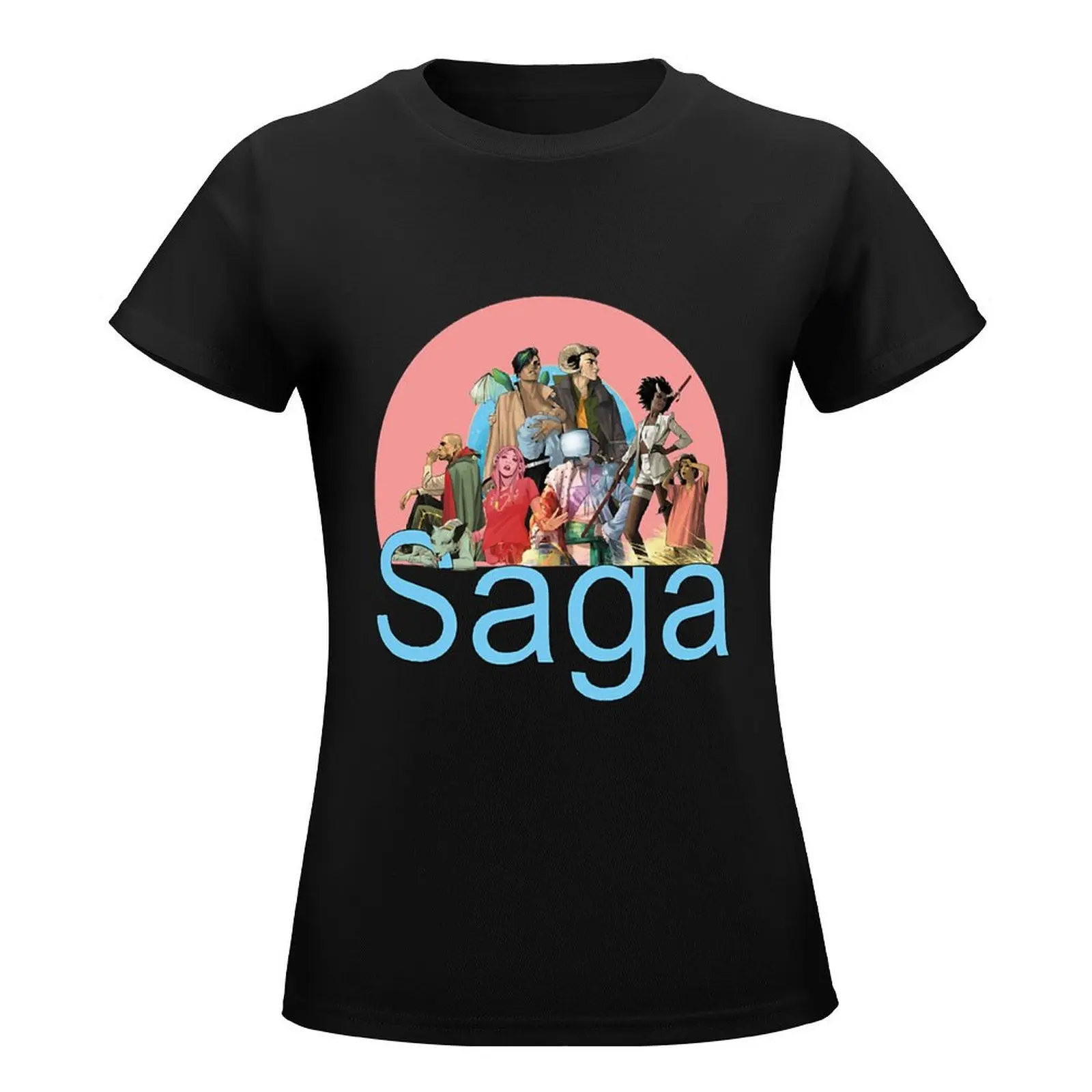 Entire Saga T-Shirt blacks heavyweights tees korean Women's clothes