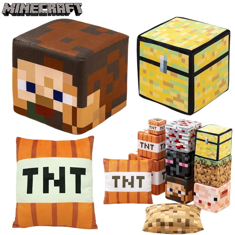 Almofadas de sofá minecraft steve, 20cm, bonito trepadeira, acessórios para sala de jogos, travesseiros decorativos, bloco de sujeira, travesseiro lombar
