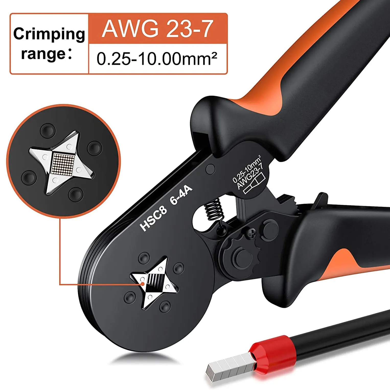 Ferrule Crimping Tool Kit with Wire Connectors AWG23-7 Self-adjustable Ratchet Wire Crimping Tool Kit Crimper Plier Set