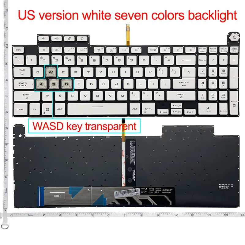 Klawiatura do laptopa US dla ASUS TUF Gaming FX507 FX607 FA507 FA507R FX707 FX517 GA507 FA707R FA617 Z/ZC/ZE/ZM/ZR 2022 2023 rok — zdjęcie produktu 5