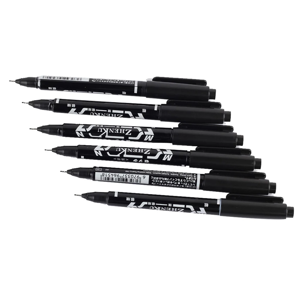 

10 Pcs/lot Painting Pen Double Headed Dual-tip Tattooing Accessories Skin Piercing Marker Heads Oil Ink Pencile
