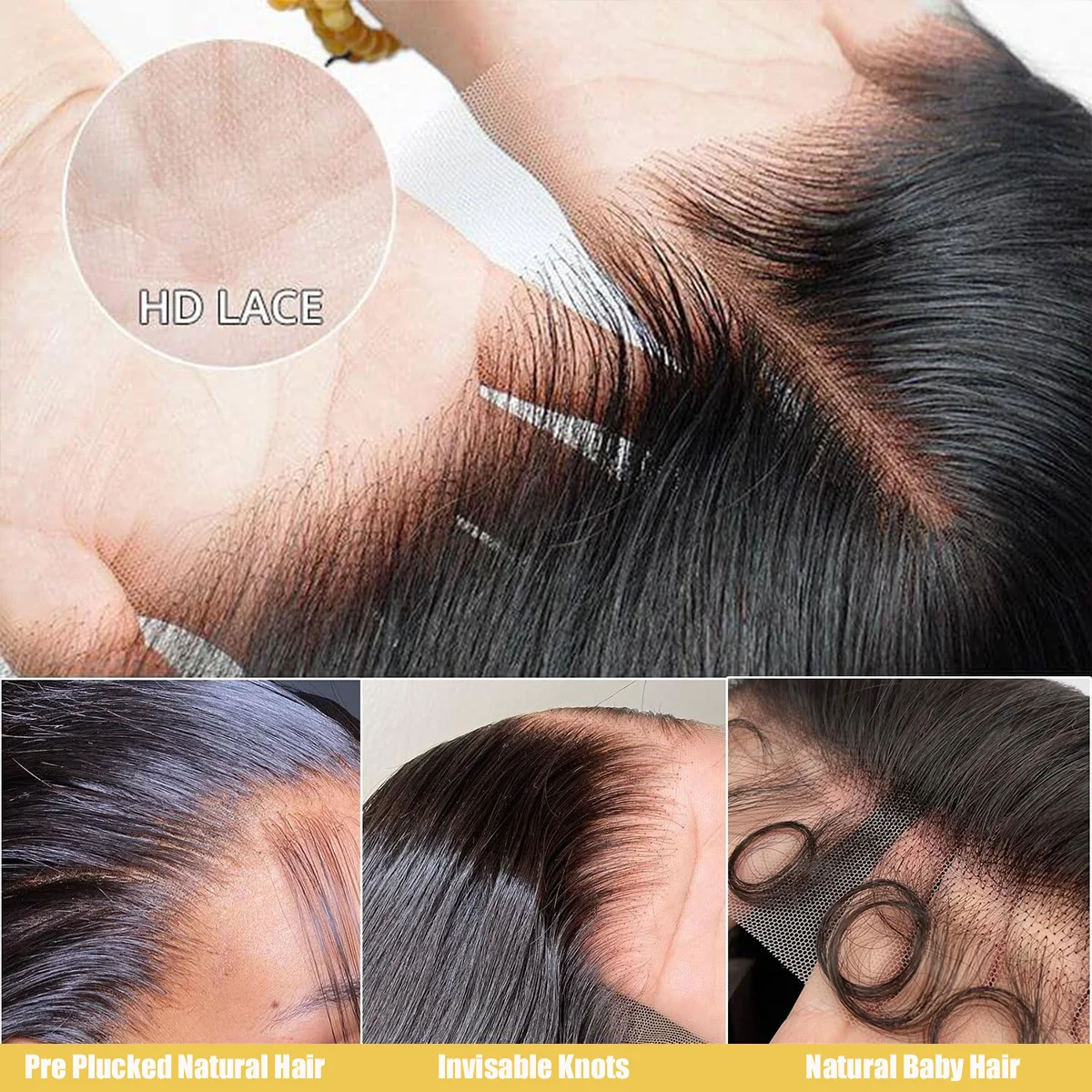 Body Wave Human Hair Wig 13x6 Lace Front Pre Plucked 13x4 HD Transparent for Women 200 Density Long Lasting Easy Maintenance