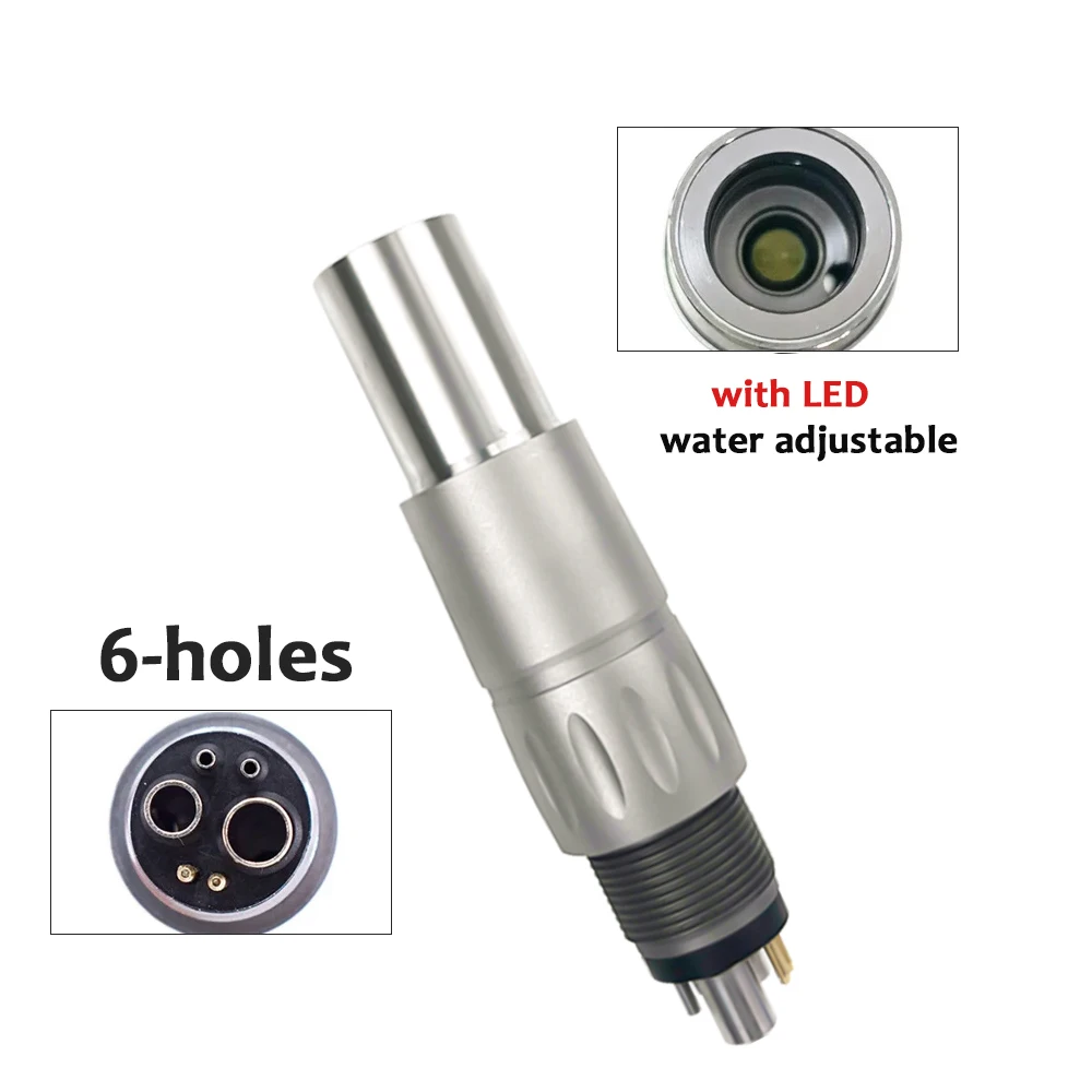 1piece Dental 2/4/6Hole Quick Coupler Swivel Coupling For PTL Optical Fiber High Speed Handpiece LED Coupling Type