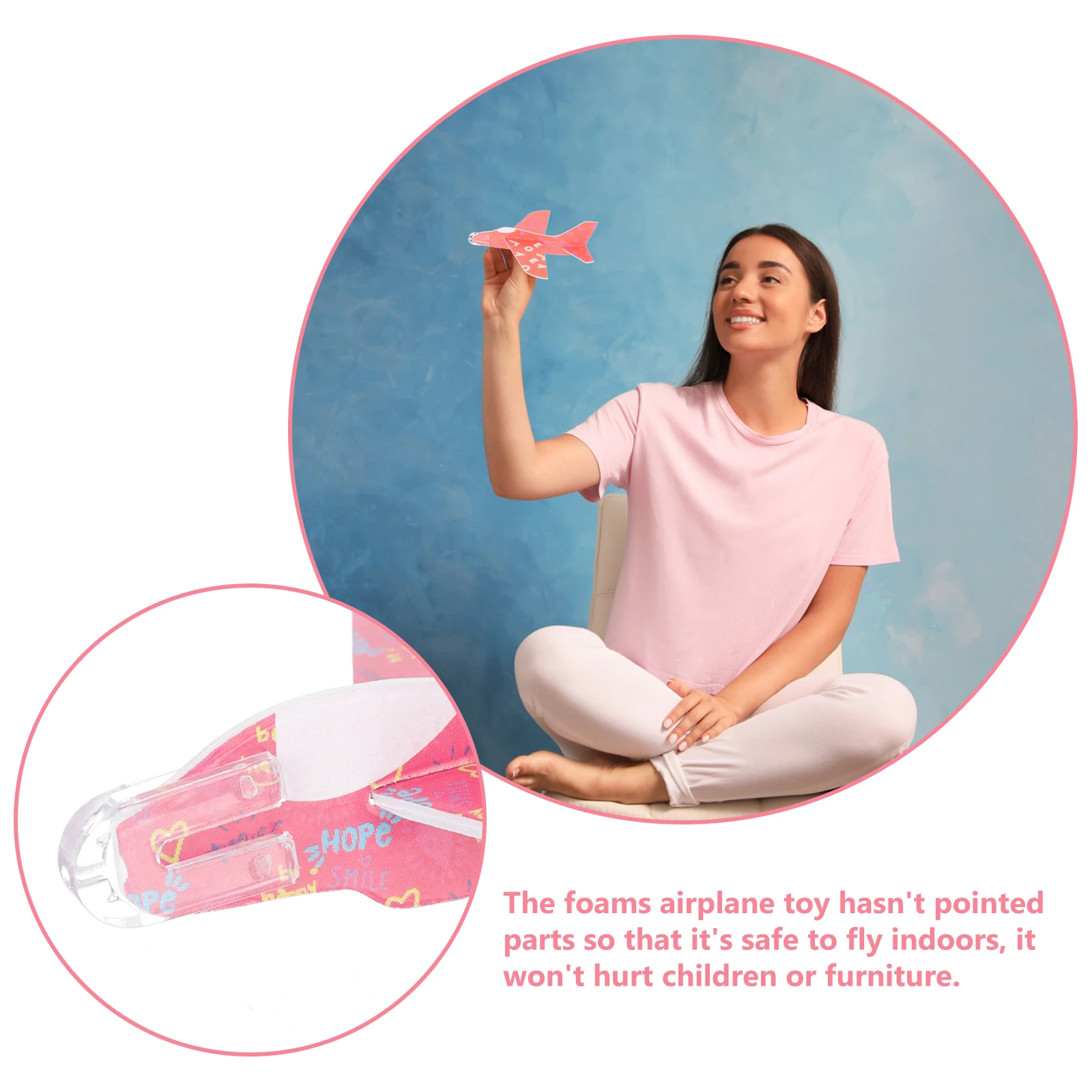 

Valentine Gifts Kids Toy Planes Greeting Cards Foams Airplanes Classroom Exchange Safe DIY Assemble Non Remote Control Model