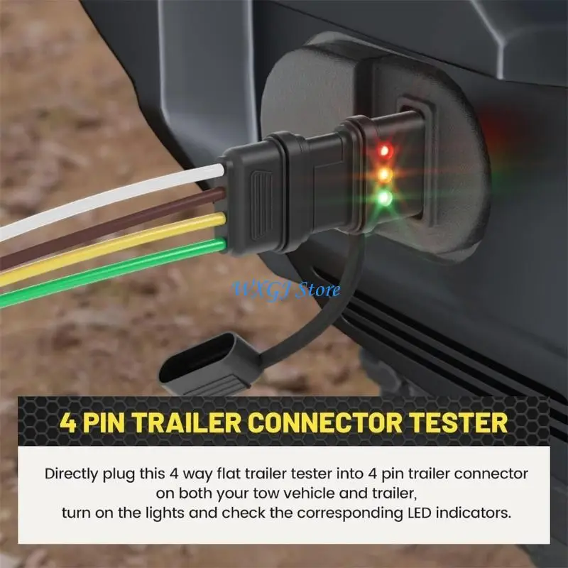 37JE ABS Plastic Trailer Wiring Tester Tool for Trucks Boats & Campers Light System